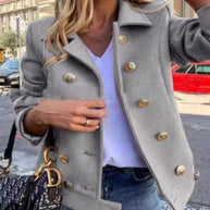 WW - Kurze Designer-Jacke mit goldenen Knöpfen