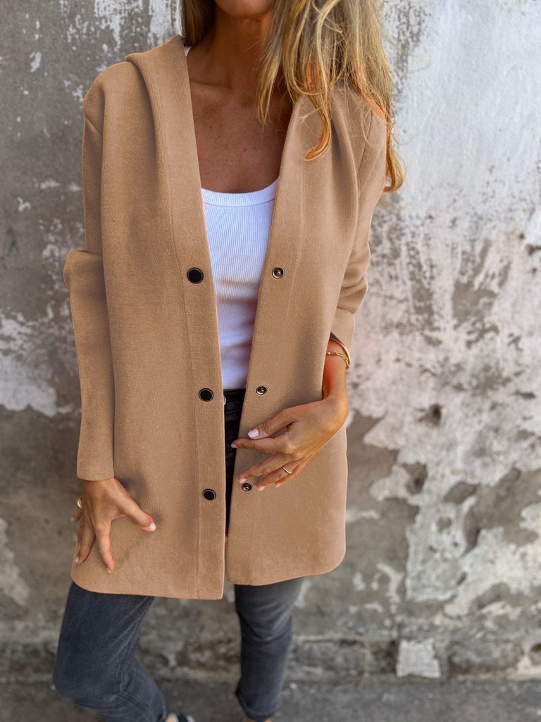 WW - Lässige Einreiher Blazer Mit Kapuze