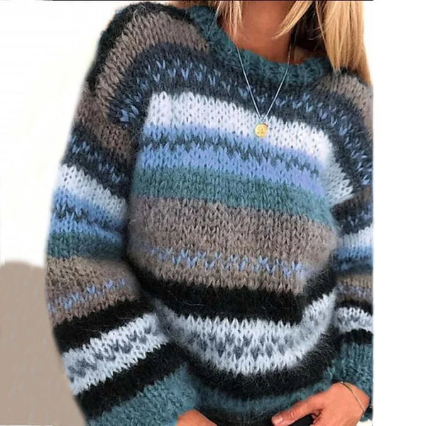 W&W Mode | Norwegerpullover - warmer, farbenfroher skandinavischer Damenpullover