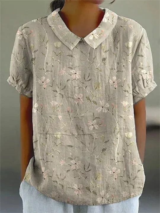 WW | Lässiges Damen Kurzarmshirt Mit Reverskragen