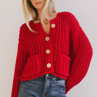 WW | Cozy Chic women's cardigan with buttons and pockets