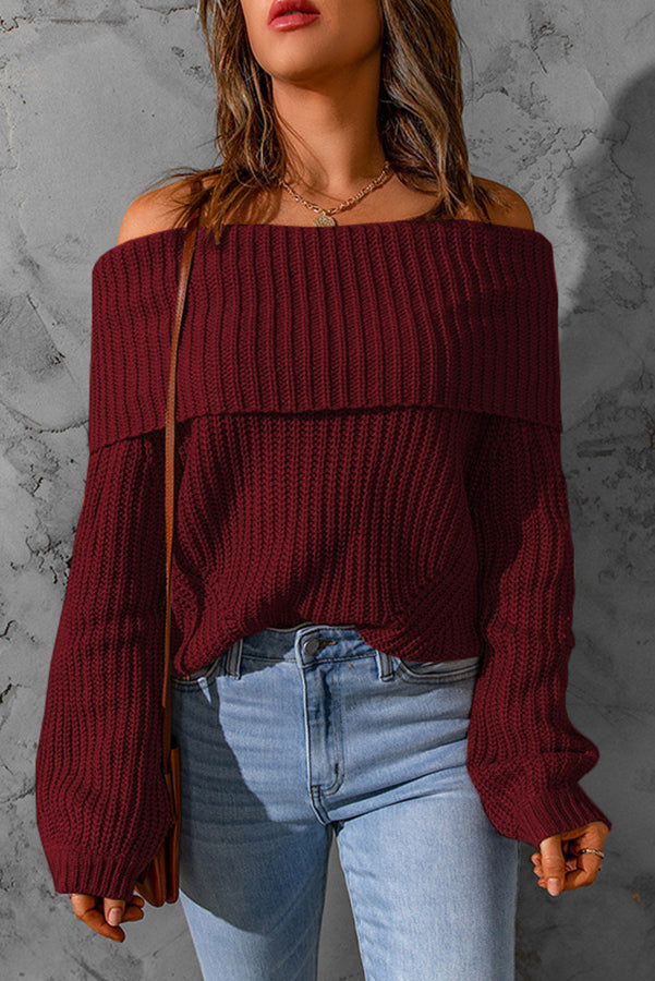 WW | Curl Up And Get Cozy Off Shoulder Strickpullover