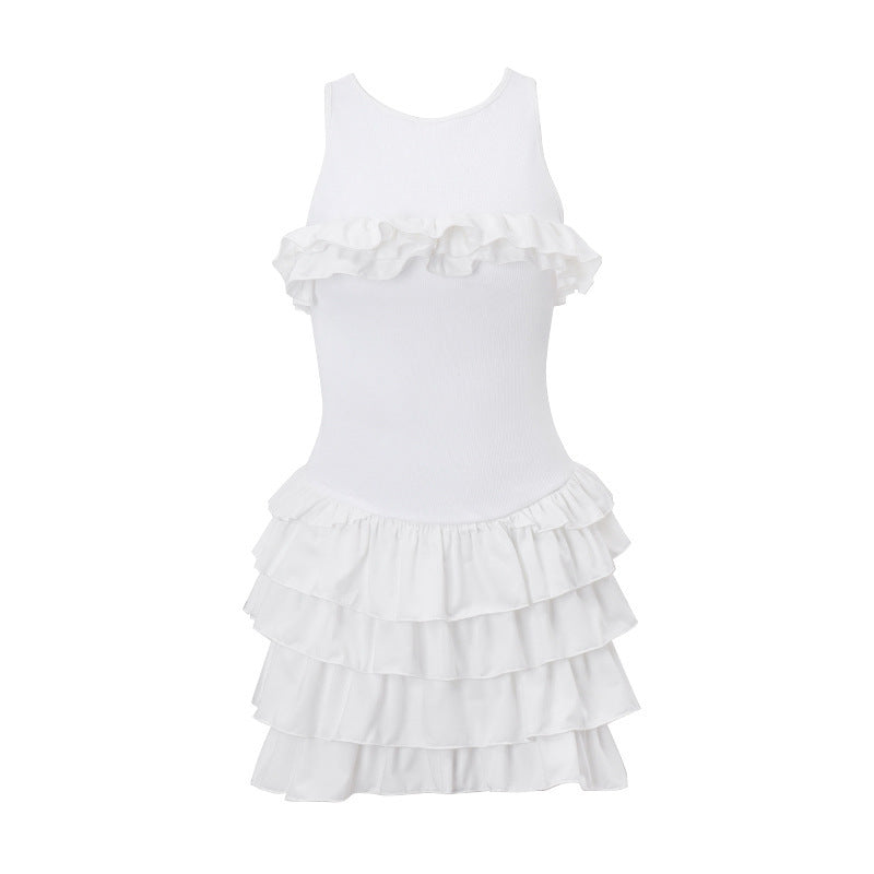 WW | Kleidung Gebunden Lotusblatt Hochklassig Elegantes Kuchen Kleid