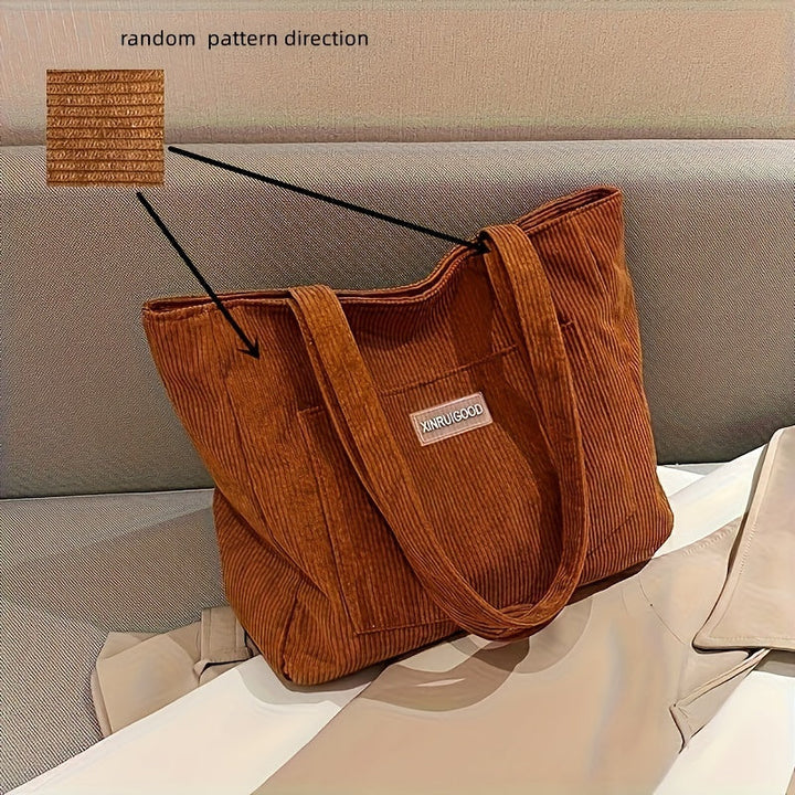 Damen Cordtasche mit geräumigem Innenfach und vielseitiger Trageweise