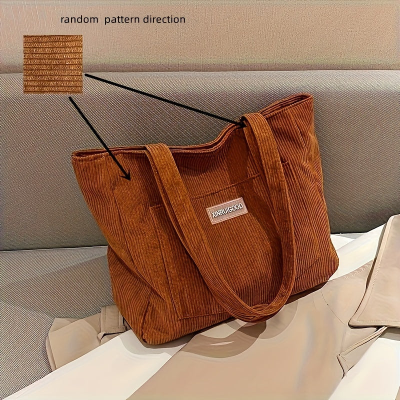 WW | Elegante Damen-Tasche Aus Hochwertigem Cordstoff Vegan Leather