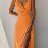 WW | V-Ausschnitt Midikleid Mit Druck Und Schlitz