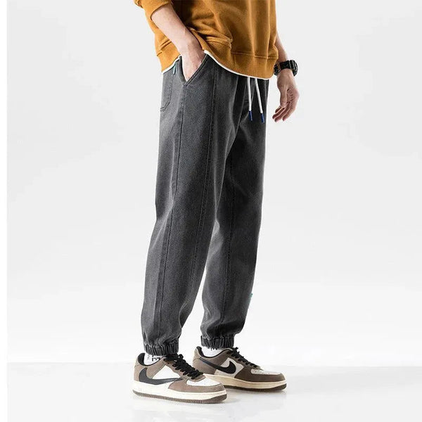 WW | Modische Plus-Size-Herren-Jeans mit Knöchelbindung