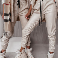WW | Drasilla Faux Leder Elastischer Bund Taschen Jogger