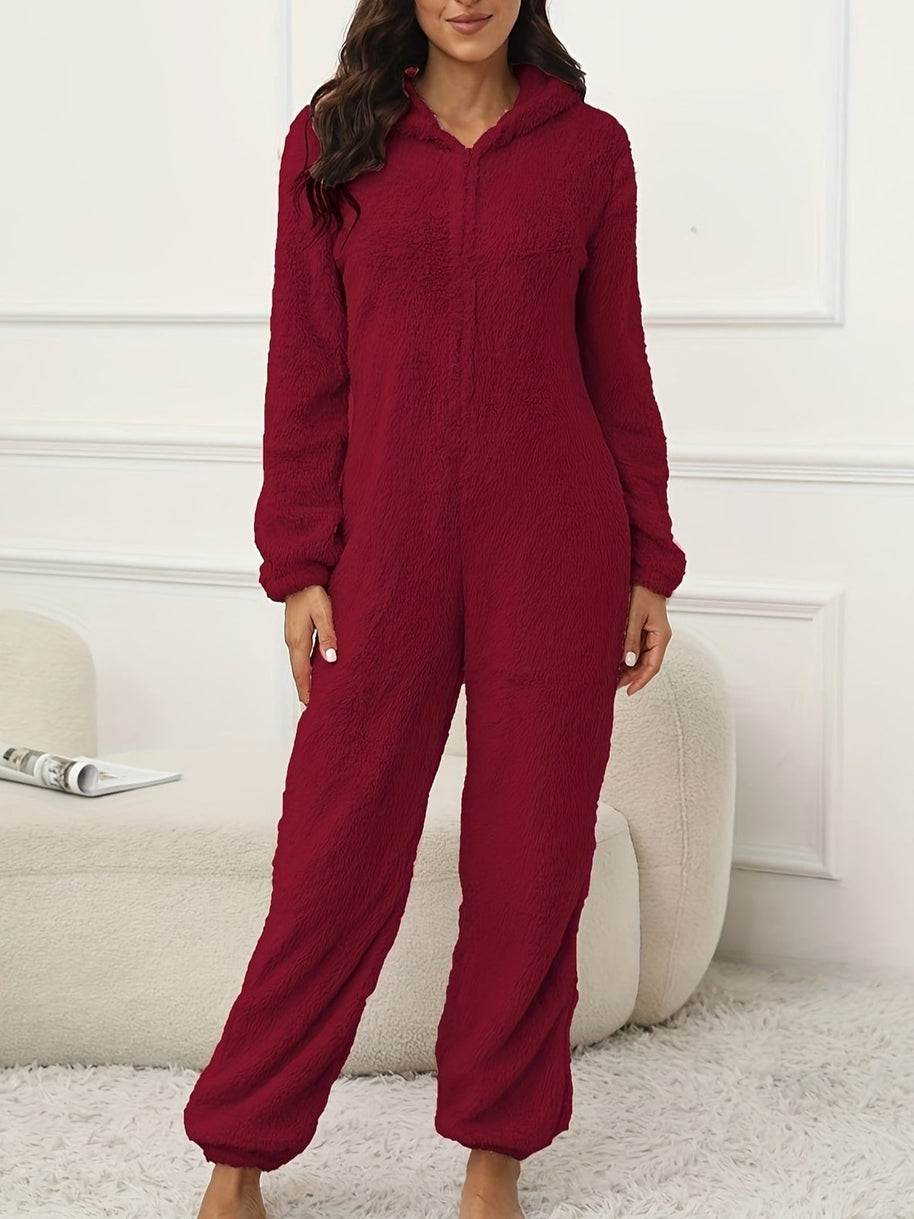 WW | Kapuzen-Lounge-Jumpsuit Für Stilvollen Winterkomfort Für Frauen