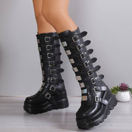 WW | Trendy Stiefel Auf Plattform mit Schnallen