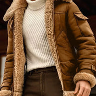 WW | Camel Stilvolles Fliegendes Lederjacke Für Herren Luxus Und Komfort