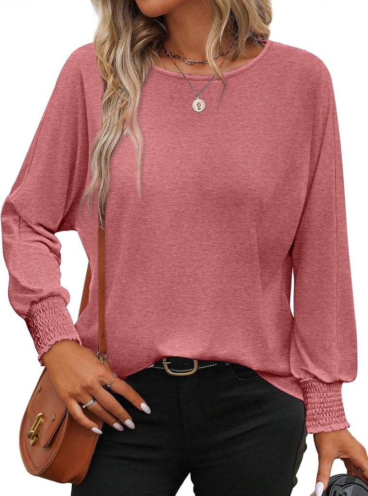 WW | Bluse mit Langen Ärmeln und Gesmokten Manschetten für Damen