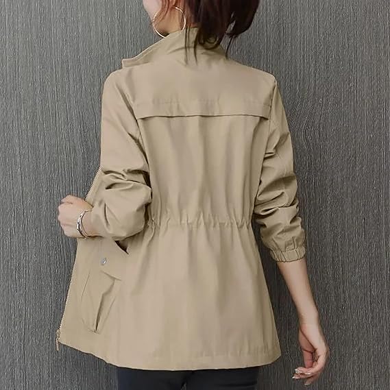 Damen-Trenchcoat mit Reißverschluss und leichter Ausführung