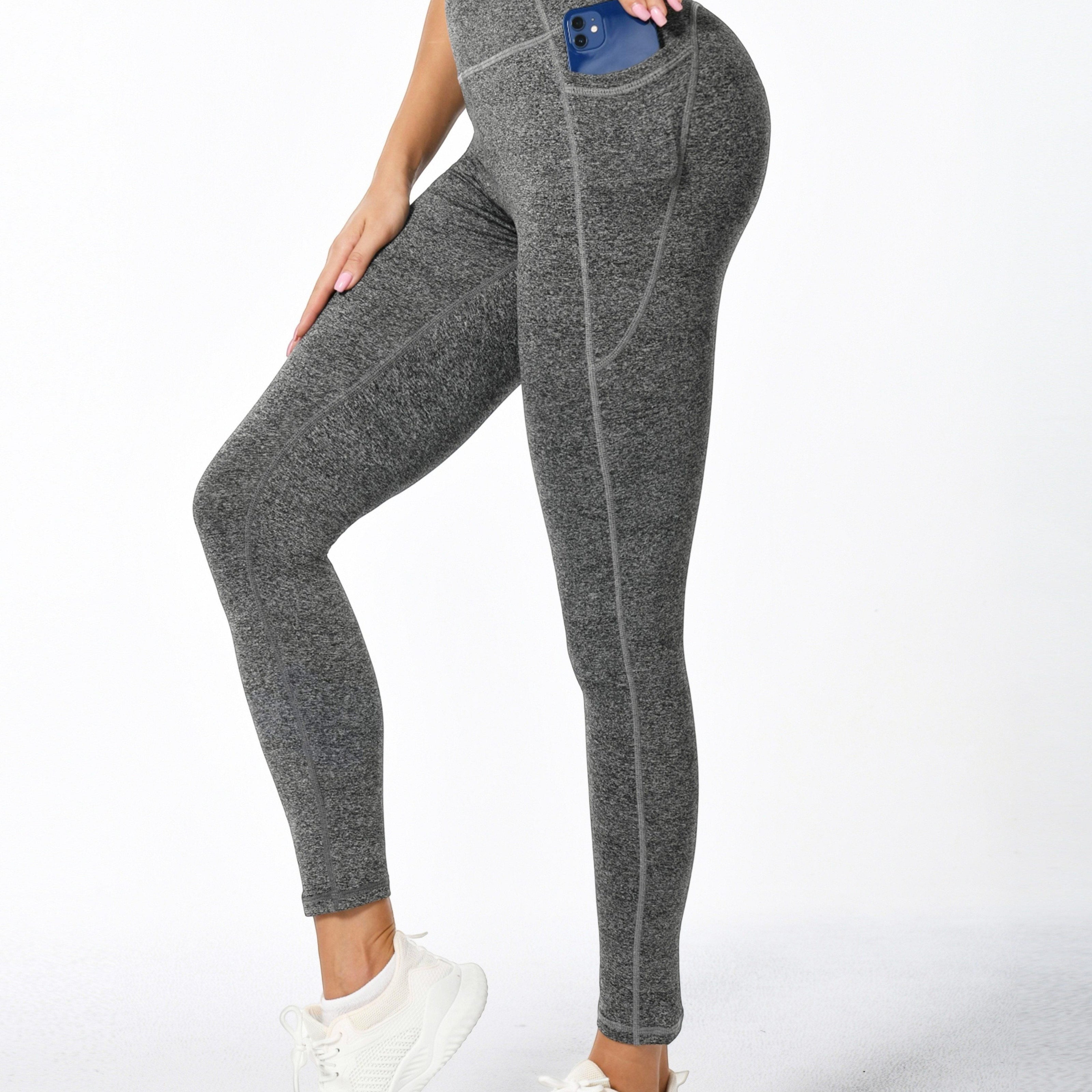 WW | Weiche Dehnbare Damen Sportleggings Mit Pohebehebung Und Taschen
