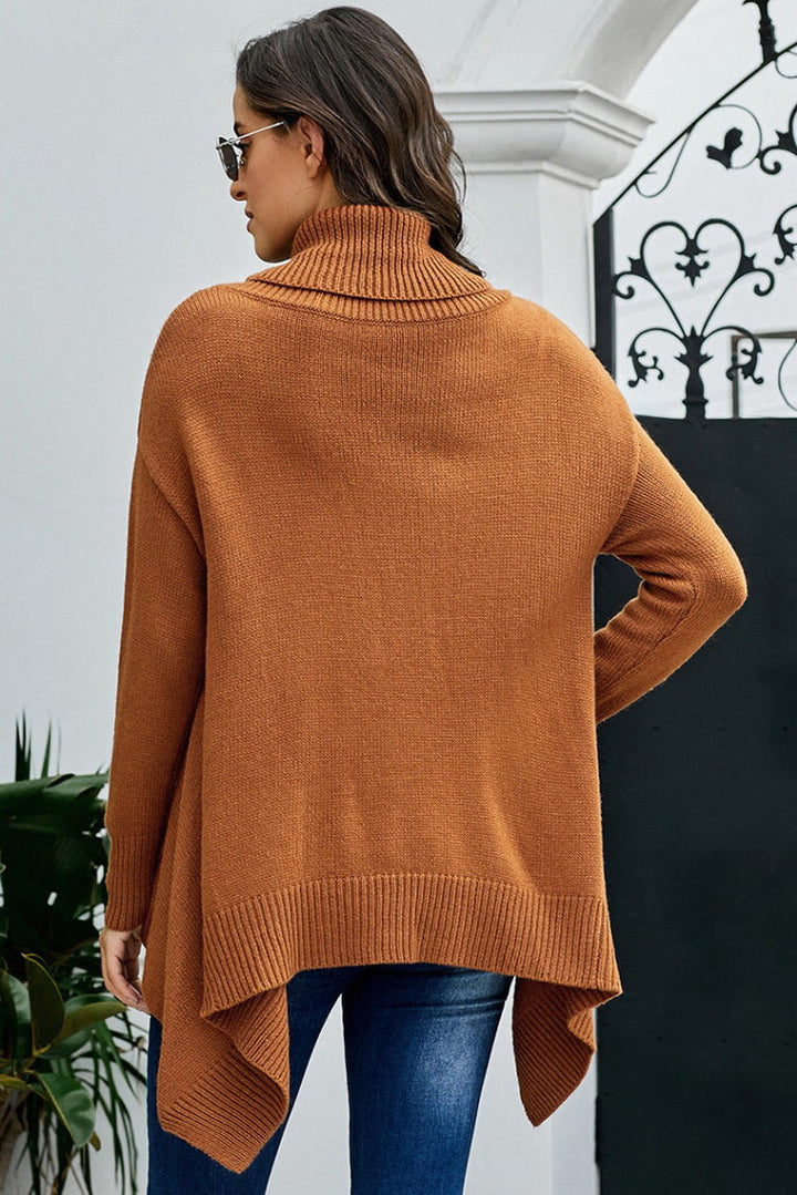 W&W Mode Highneck Asymmetrischer Pullover