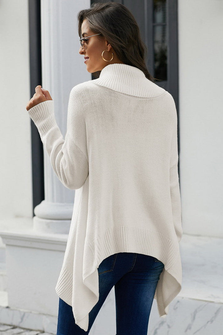 W&W Mode Highneck Asymmetrischer Pullover