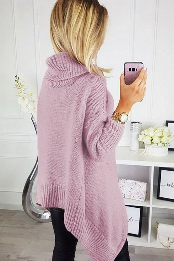 W&W Mode Highneck Asymmetrischer Pullover