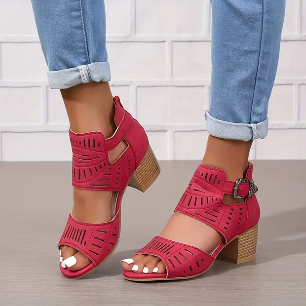 WW | Damensandalen mit Dickem Absatz