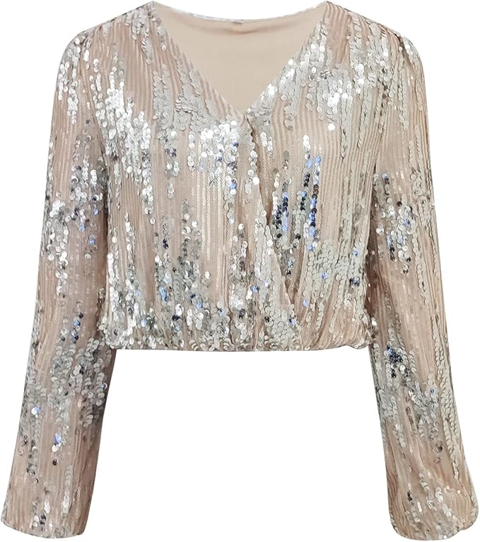 WW | Stilvolle Herbst Klassische Silber Bluse Mit Langen Ärmeln Für Frauen