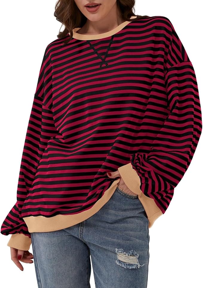 WW | Gemütlicher Oversized Gestreifter Pullover