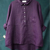 WW | Damen Leinen Langarmshirt