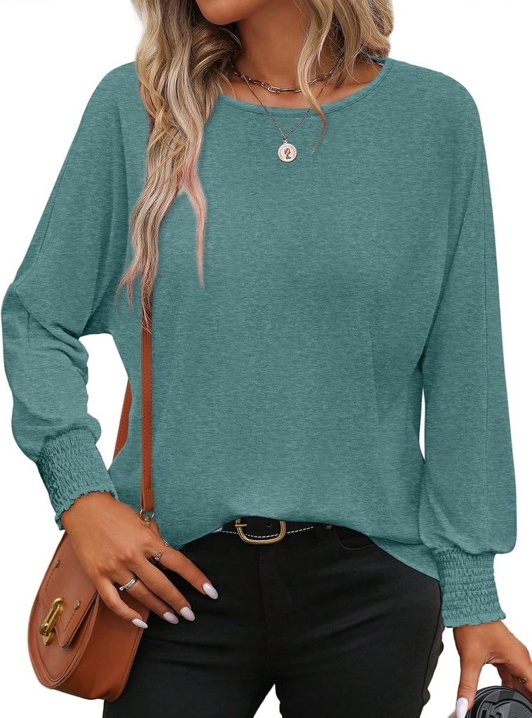 WW | Bluse mit Langen Ärmeln und Gesmokten Manschetten für Damen