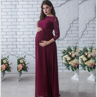 Damen Elegantes Schwangerschaft Langarmkleid WW