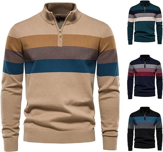 W&W Mode | Retro Pullover mit Viertelreißverschluss