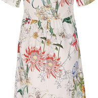 FleurBlanche™ – Weißes Sommerkleid mit farbenfrohem Blumenmuster