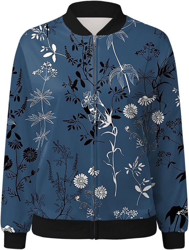 WW | Bomberjacke mit Blumenmuster für Damen