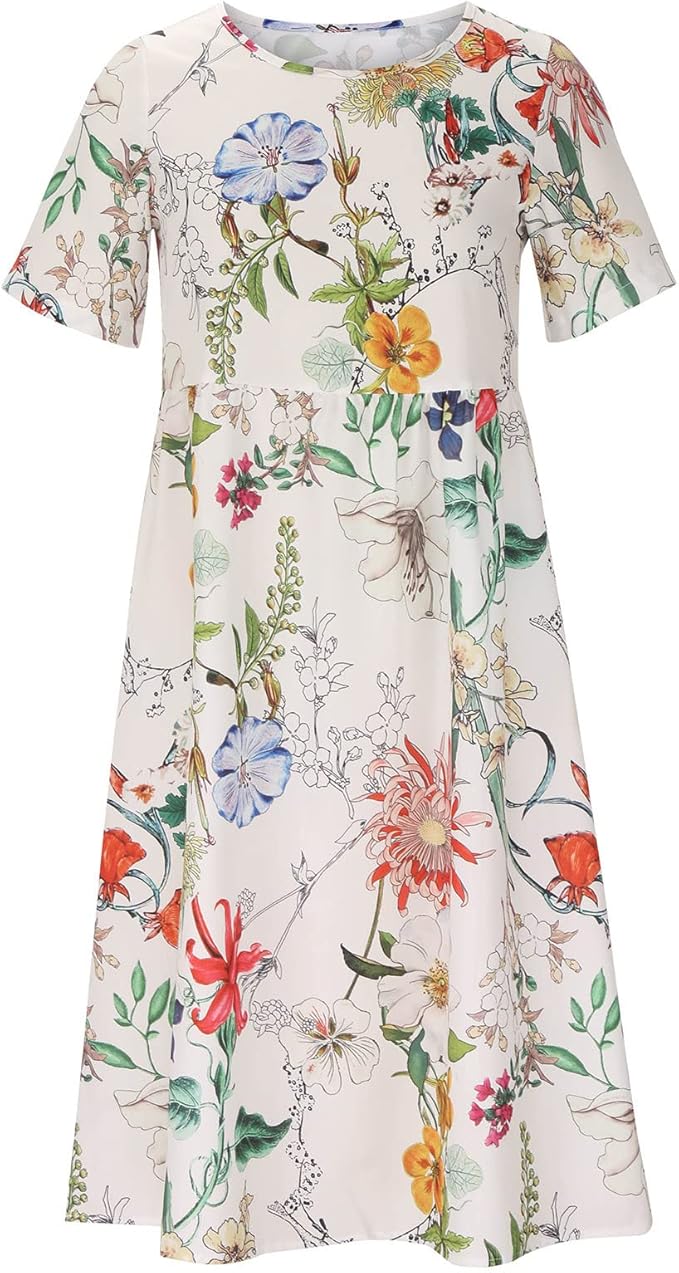 FleurBlanche™ – Weißes Sommerkleid mit farbenfrohem Blumenmuster