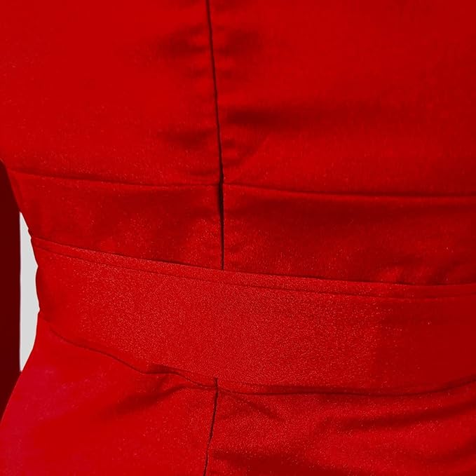 W&W Mode | Elegantes Kleid mit langen Ärmeln V-Ausschnitt Geteilter langer Rock