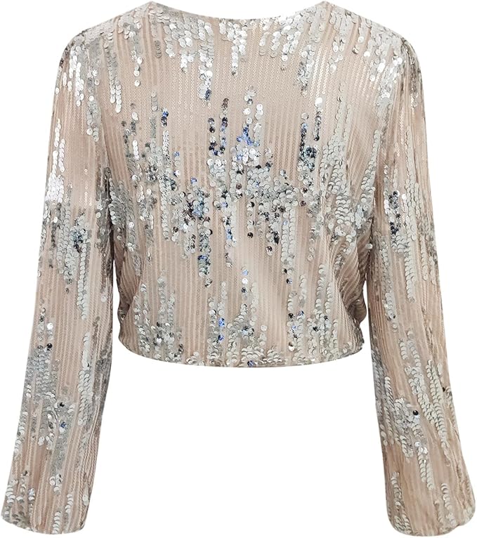 WW | Stilvolle Herbst Klassische Silber Bluse Mit Langen Ärmeln Für Frauen