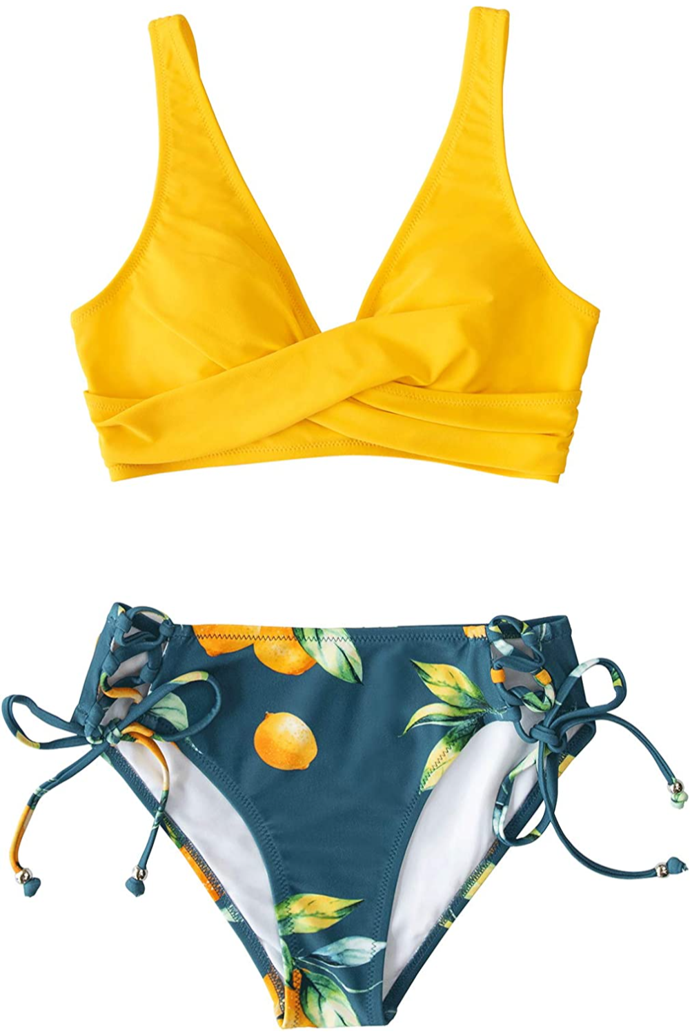 W&W Mode Swim Bikini | Sublime Bikini mit Zitronendetail und Trägern auf der Rückseite