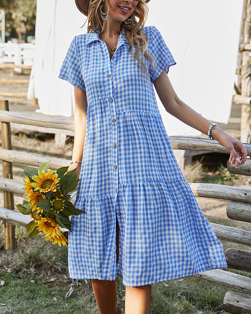 WW | Lässiges kariertes Hemdkleid