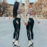 WW | Yogahose Aus Leder Mit Hoher Bund
