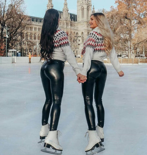 WW | Yogahose Aus Leder Mit Hoher Bund