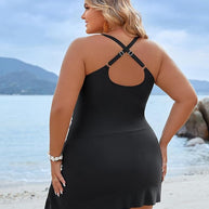 WW | Plus Size Einteiler Schwimmdress Badeanzug Bauchkontrolle Badeanzüge