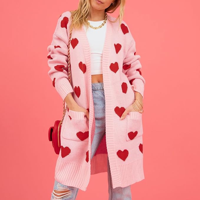 W&W Mode | Süßer Cardigan mit Herzmuster