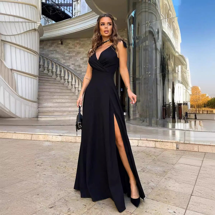 W&W Mode | Abendkleid Langer Plissierter Einfarbiger