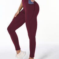 WW | Weiche Dehnbare Damen Sportleggings Mit Pohebehebung Und Taschen