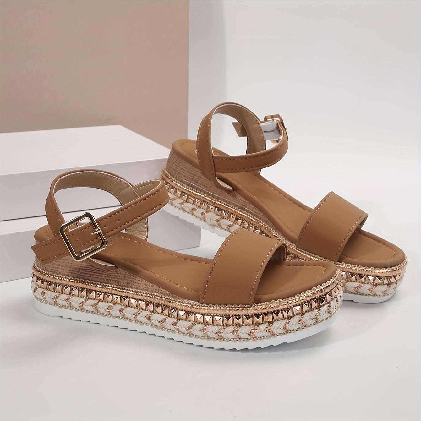 WW | Elegante Damen Schnalle Komfort Plattform Sandalen