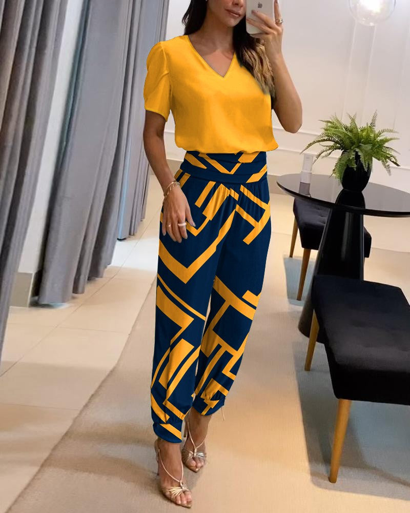 W&W Mode | Jumpsuit mit V-Ausschnitt für Damen