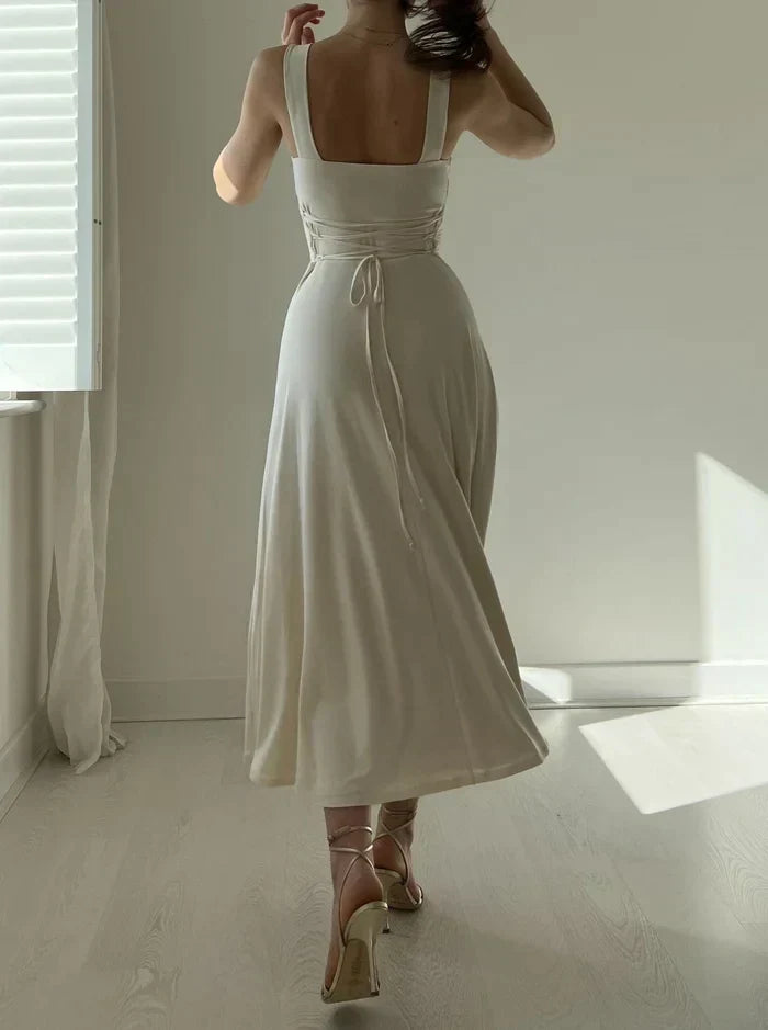 W&W Mode - Elegantes ärmelloses A-Linien-Midikleid – Zeitloser Chic | Fit-and-Flare Midikleid – Perfekt für jeden Anlass