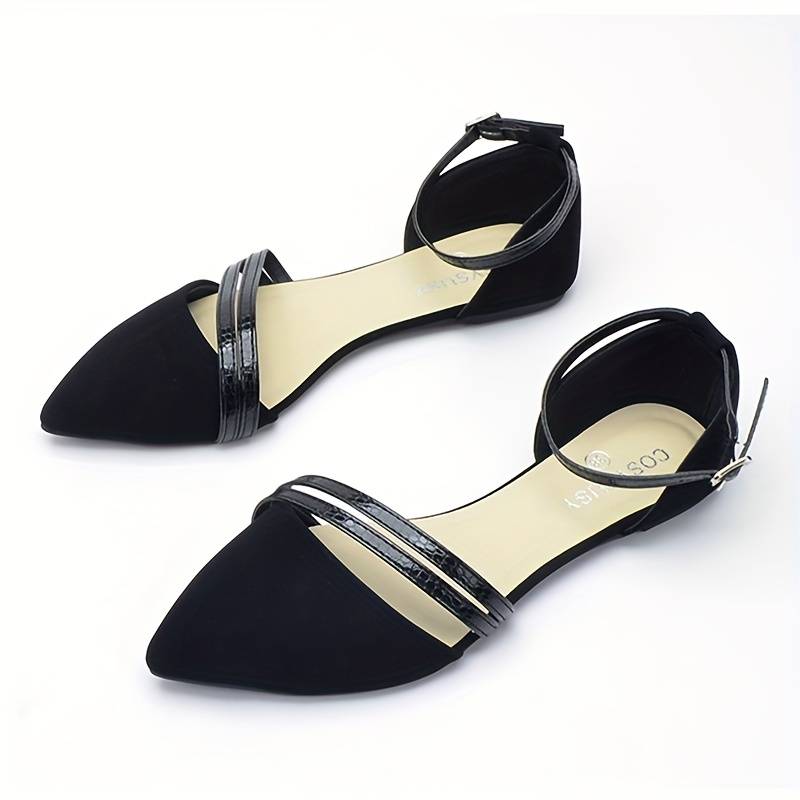 WW | Leichte Flache Sandalen mit Schnalle und Spitzem Zeh