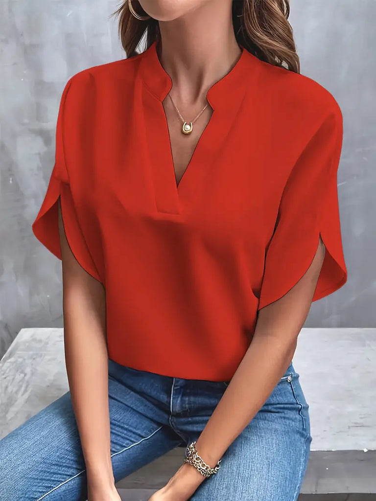 WW | Stylische Leichte V-ausschnitt Bluse
