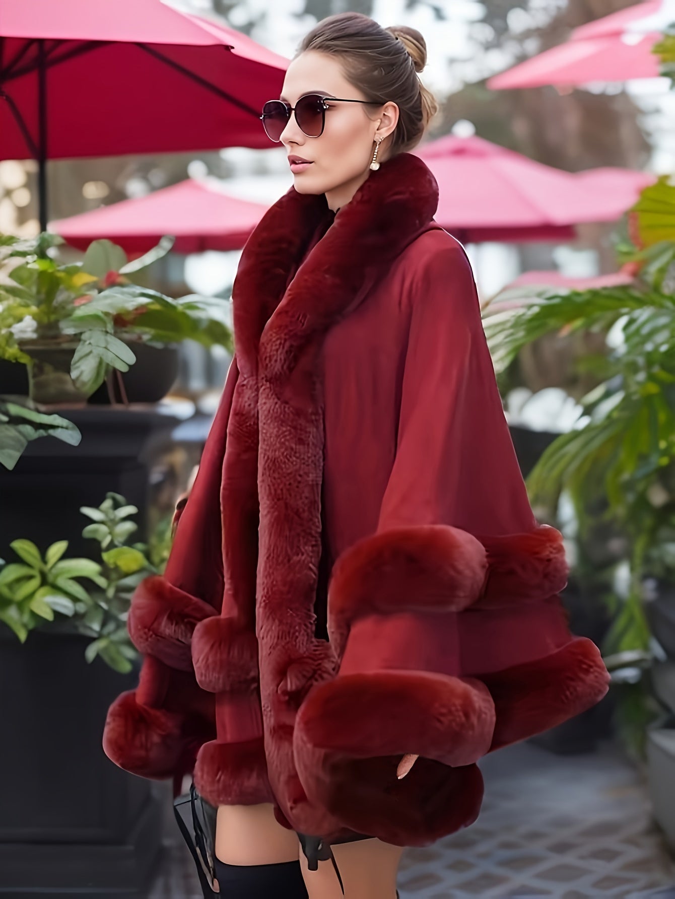 WW | Oversize-Fellcape-Mantel für Damen