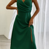 WW | V-Ausschnitt Midikleid Mit Druck Und Schlitz