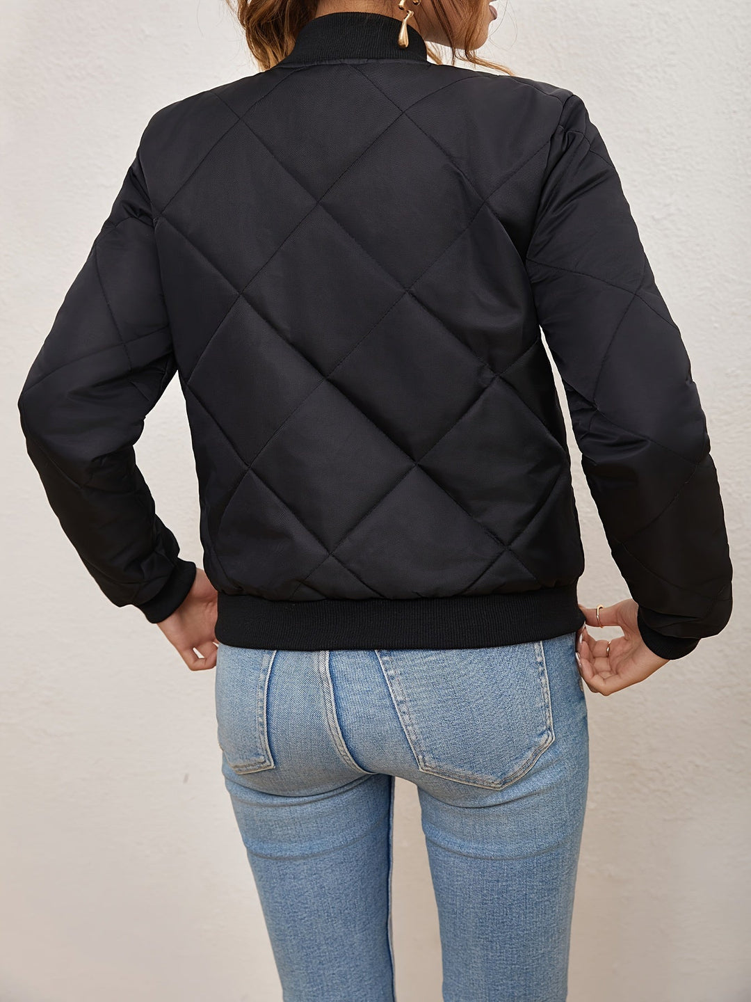W&W Mode | Argyle-Muster Bomberjacke für Frauen