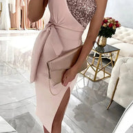 WW | Tampa Nights Pailletten Patch Schlitz Partykleid